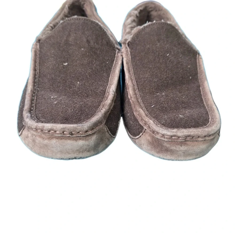 UGG Ascot Men's Brown Moccasin Slipper, Size 14 -‎ Espresso Rubber Sole